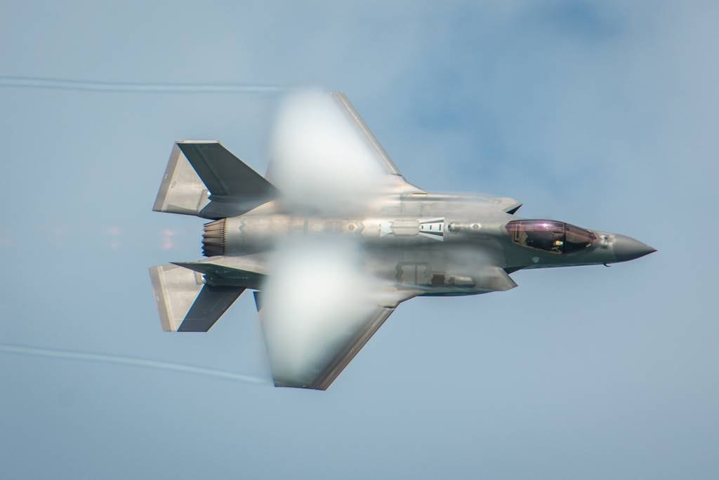 Capt. Andrew Olson, F-35A Lightning II Demonstration Team pilot, performs over Miami Beach, Fla., May 24, 2019.