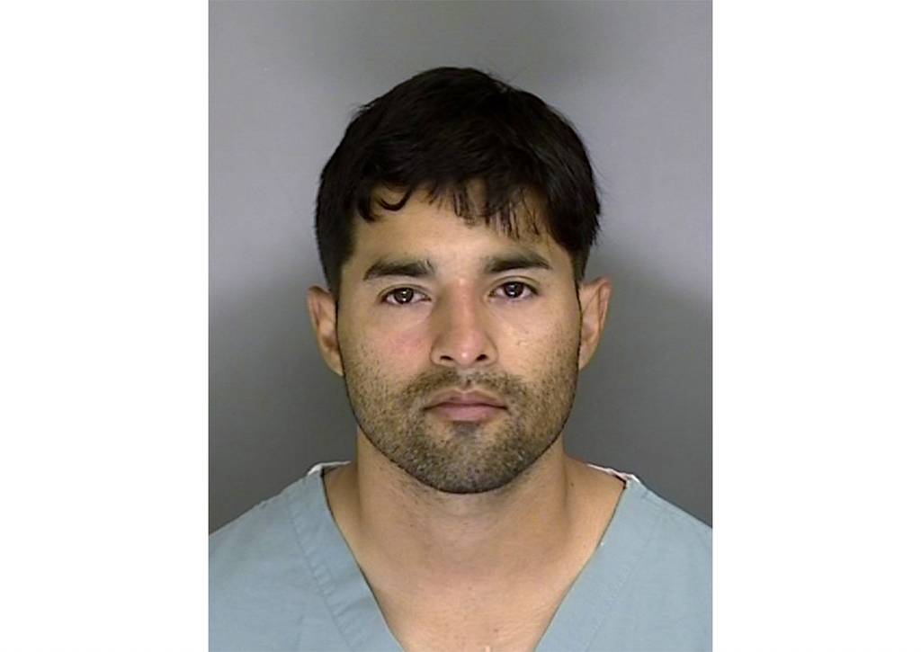 In this Sunday, June 7, 2020, booking mugshot courtesy Santa Cruz Sheriff's Office shows 32-year-old suspect Steven Carrillo, an active-duty U.S. Air Force sergeant arrested on suspicion of fatally shooting Santa Cruz Sheriff's Sgt. Damon Gutzwiller, 38, and wounding two other officers Saturday.