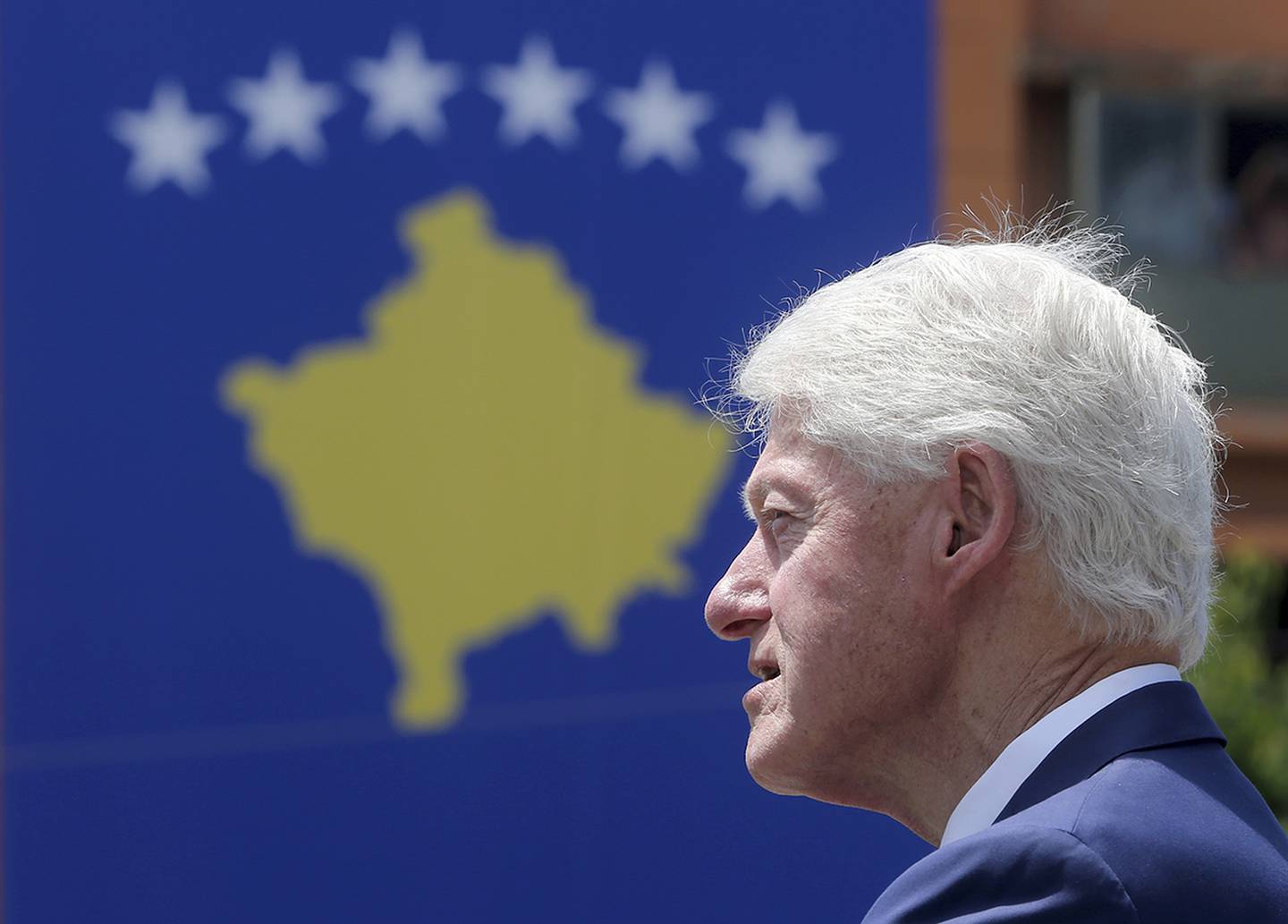 Former U.S. President Bill Clinton speaks during anniversary celebrations in the capital Pristina, Kosovo, Wednesday, June 12, 2019.