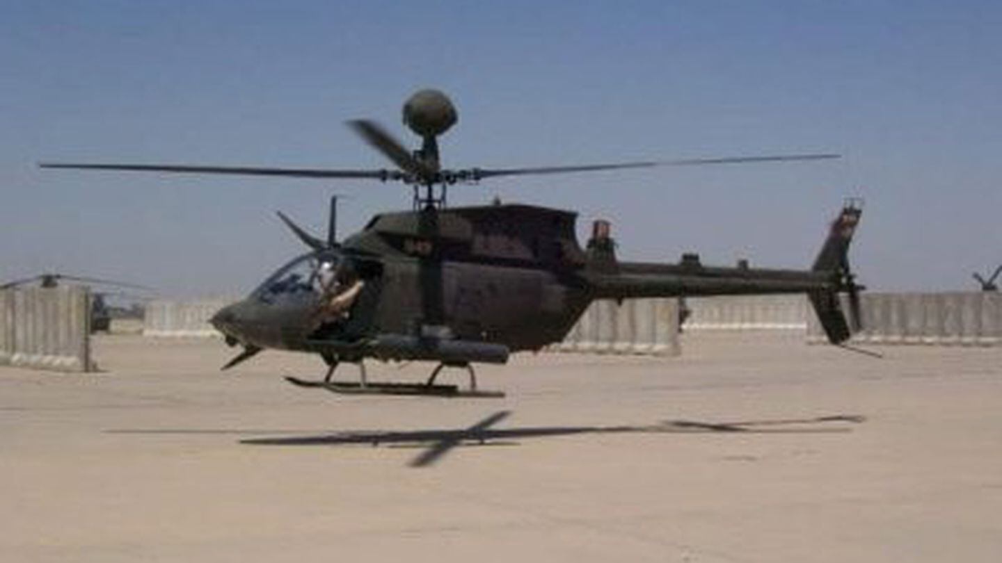 A helicopter readies for a mission in Iraq. (Photo courtesy of B.B. Sanders)