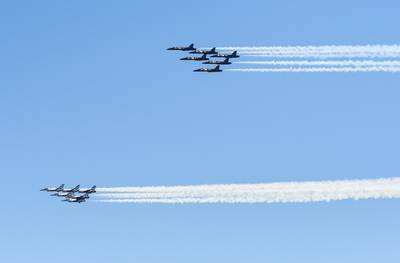 Blue Angels, Thunderbirds, New York City flyover, tribute to first responders
