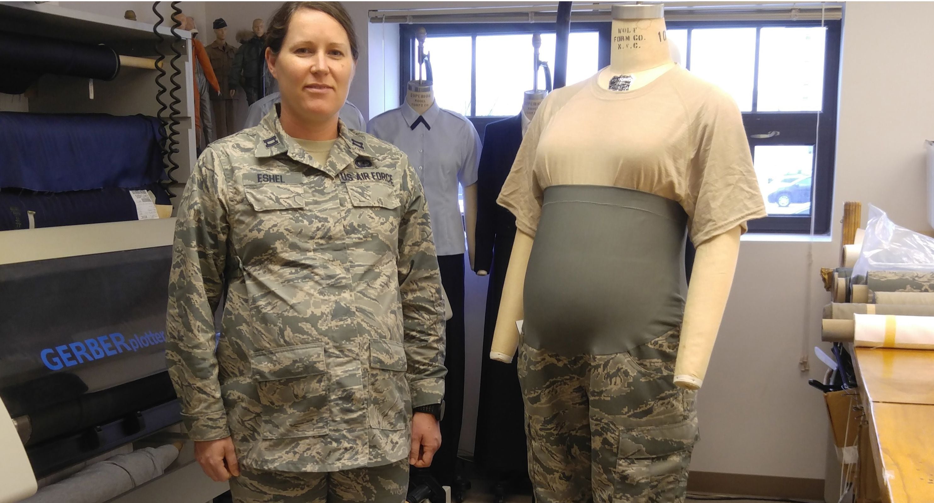 New Air Force dress blue shirt, maternity ABU on the way