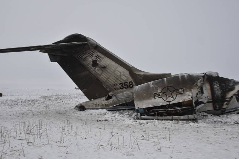 Wreckage of a U.S. military aircraft