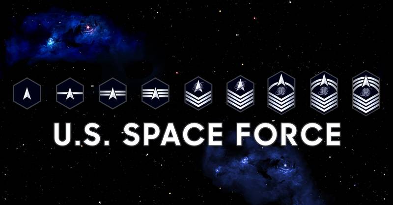 The Space Force offered a look at its new enlisted insignia on Sept. 20, 2021, with designs that pay tribute to military space heritage and cosmic inspiration. Photo via Facebook.