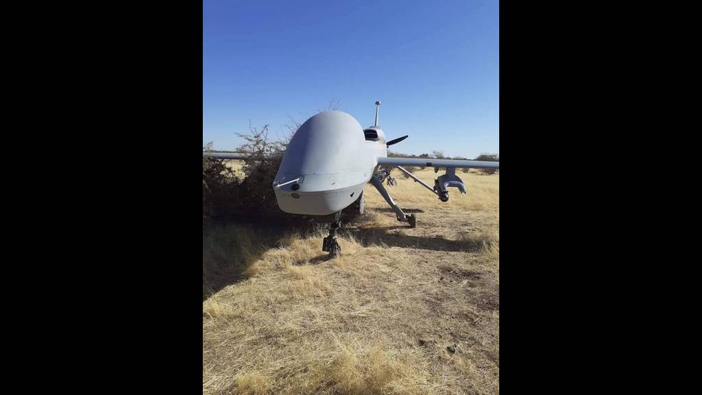 When asked about this photo, of an MQ-1C Gray Eagle drone, apparently armed with a Hellfire missile, on the ground in Niger, AFRICOM officials said one of their drones malfunctioned in the area.