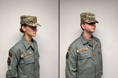 The Air Force updated its dress code, effective Dec. 3, 2021, to allow maintainers, security forces and certain other airmen to wear new sage-colored coveralls at many places on- and off-base. (Air Force photos)