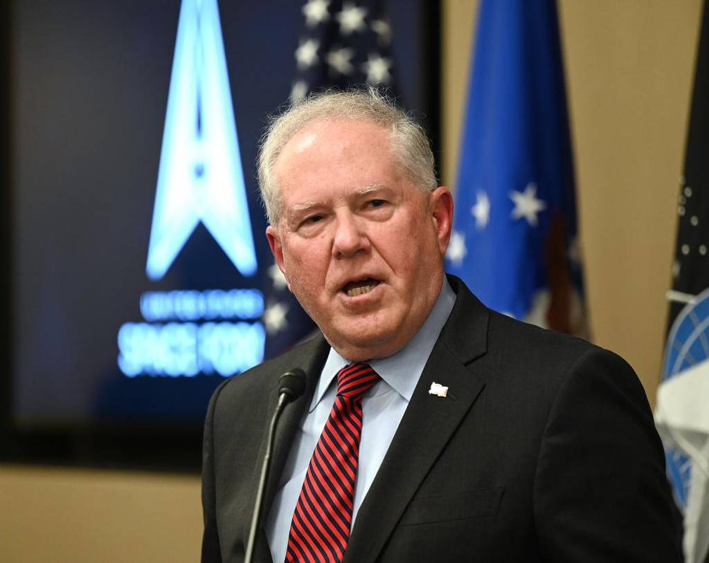 Secretary of the Air Force Frank Kendall speaks to attendees at the U.S. Space Force congressional birthday event in the Rayburn House Office Building, Washington, D.C., Dec 2, 2021. (Andy Morataya/Air Force)